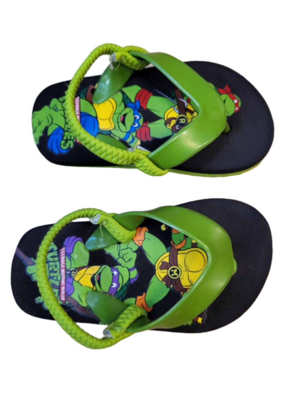 Teenage Mutant Ninja Turtles Black Green Rubber Strap Foam Sandals